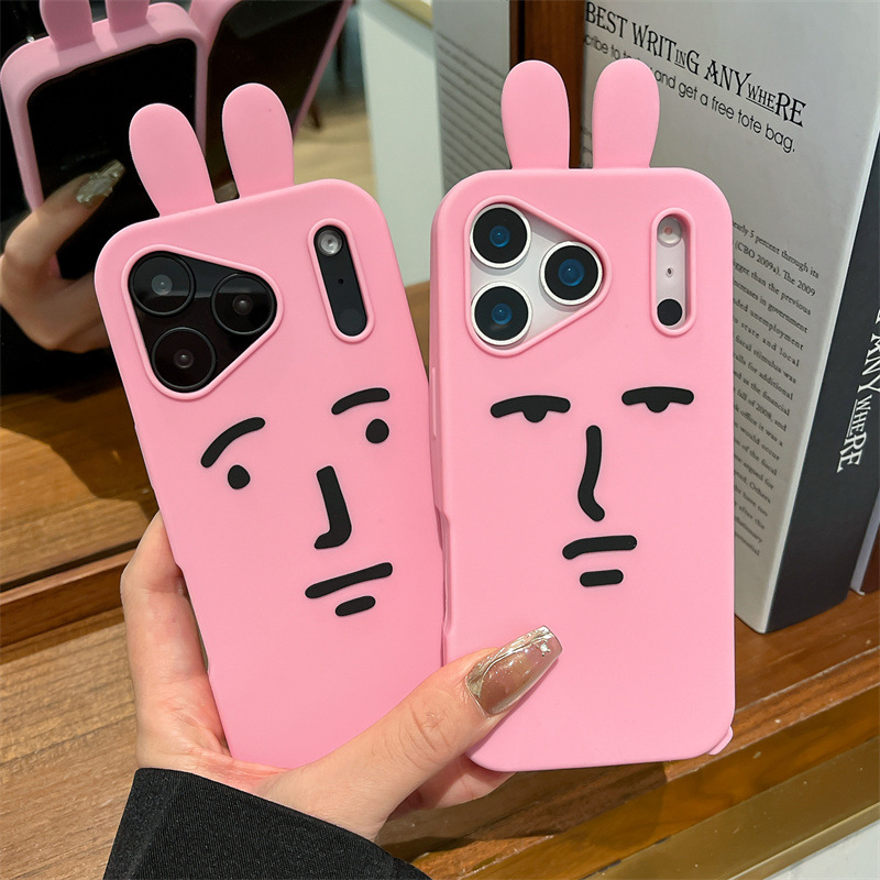 Phone Cases Kawaii - Kawaii 3D drôle dessin animé rose