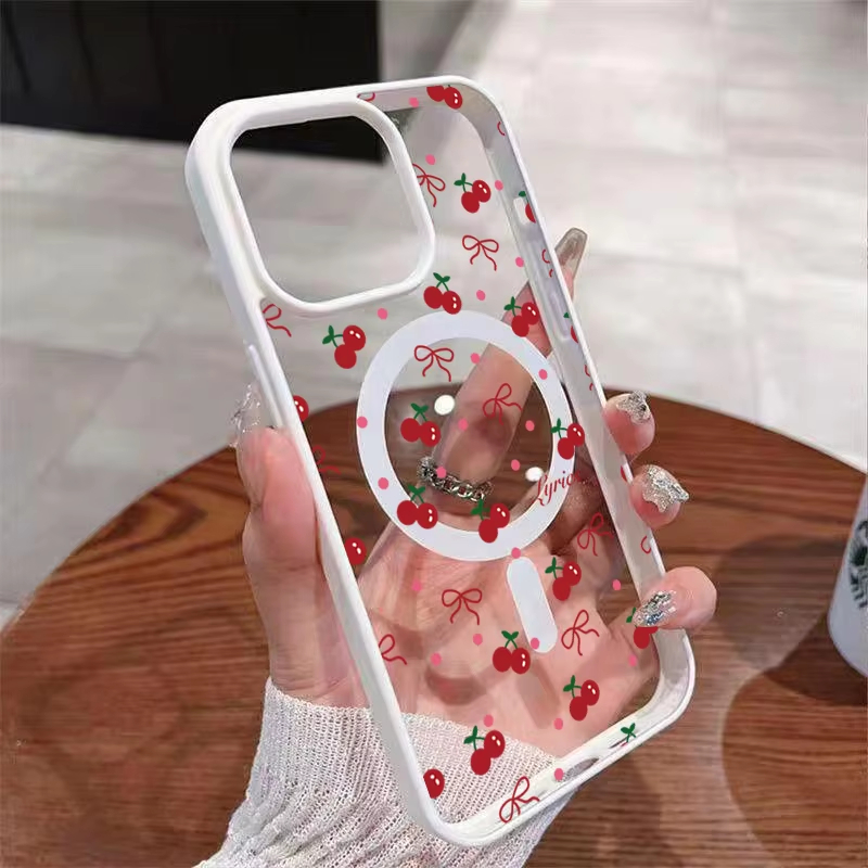 Phone Cases Red - Coque de téléphone magnétique transparente rigide