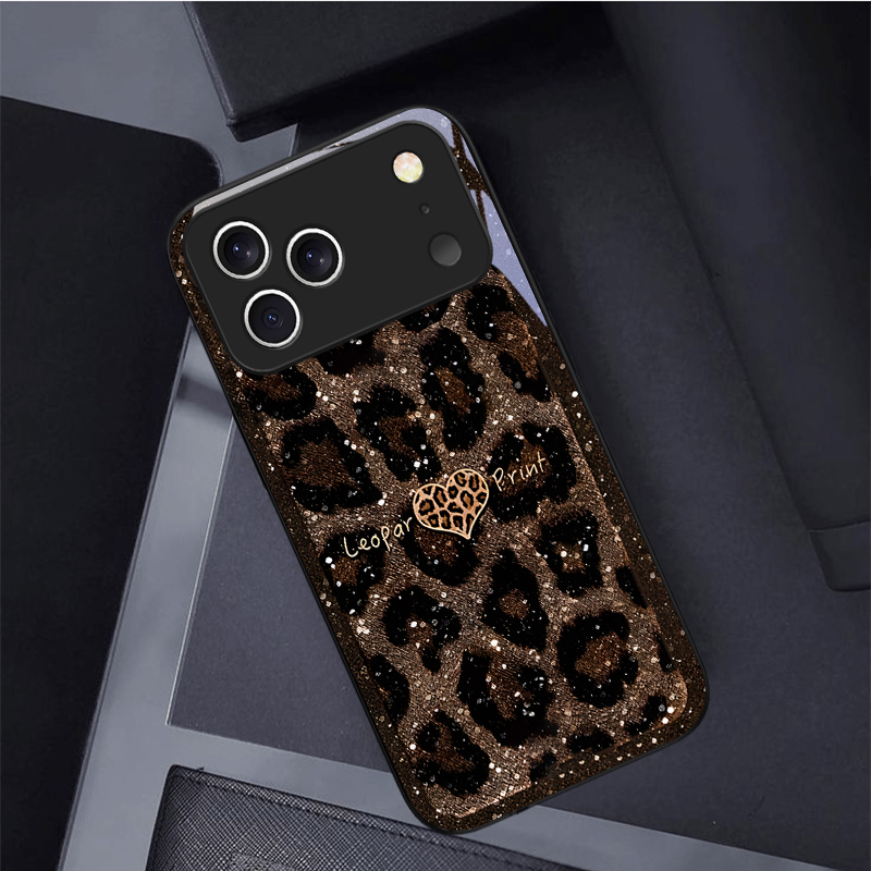 Phone Cases Leopard Print - Coque de téléphone en verre noir