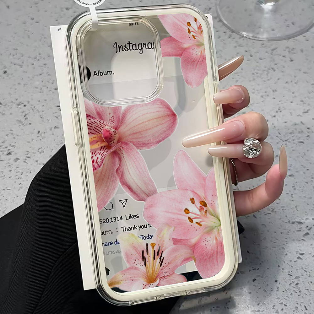 Phone Cases Durable - Coque de téléphone transparente motif fleur
